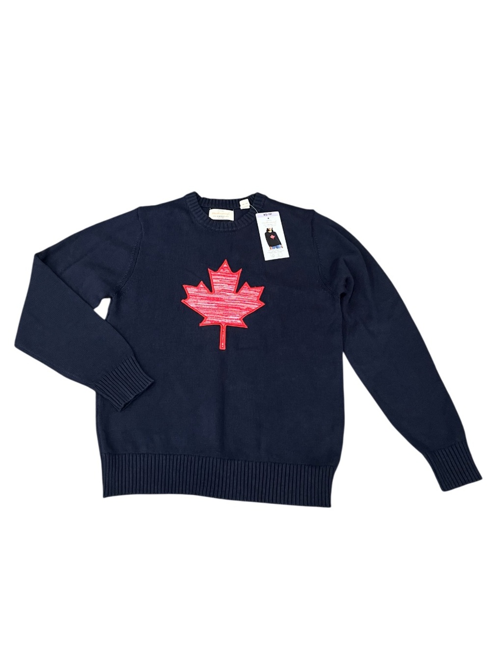 NWT Original Weatherproof Vintage 100% Cotton Canada Sweater Red and Blue - Picture 3 of 10